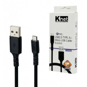کابل شارژر میکرو KNET BRAIDED