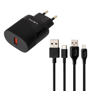 شارژر دیواری LEITU LH28 + کابل آیفون