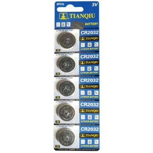 باتری سکه ای ورقی 5 عددی Tianqiu 2032