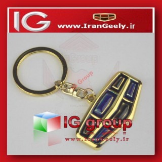 جاسوئیچی جدید طلایی با لوگوی آبی-مشکی 3D جیلی امگرند