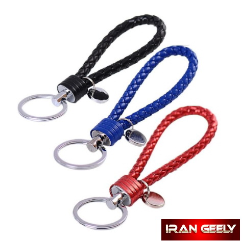 جا کلیدی چرم بافته - تک رنگ