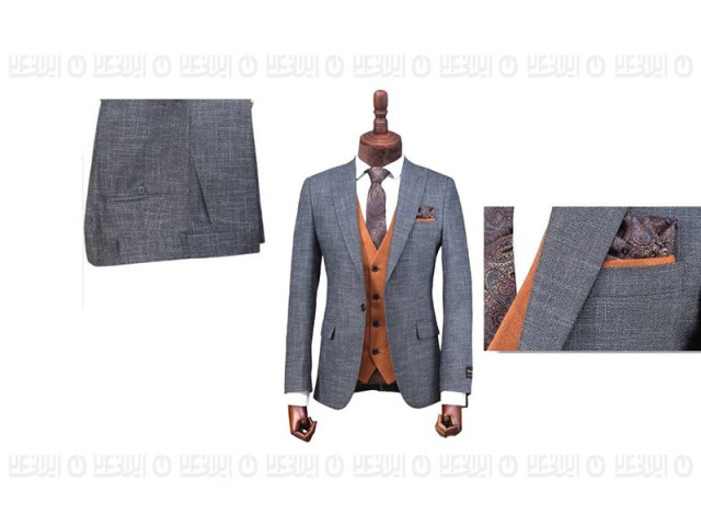 کت و شلوار فاستونی طرح اسلب مدل تک دکمه -تک چاک تیکن