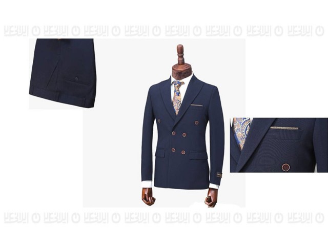 کت و شلوار پارچه نیکل ترکیه مدل دبل برس (۶ دکمه) - دوچاک تیکن