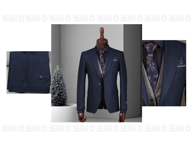 کت و شلوار تک دکمه دو چاک پارچه ترک تیکن