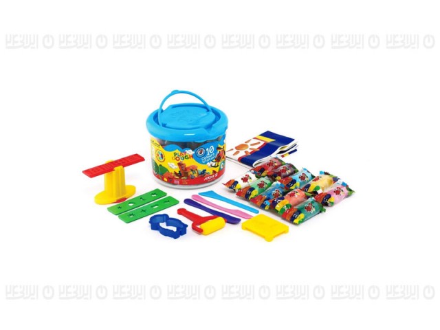 خمیربازی سطلی 10رنگ آریا