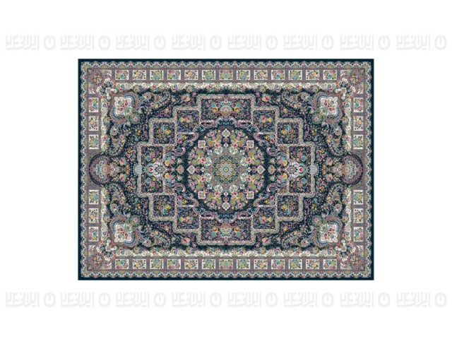 فرش پاتریس طرح سرمه رنگ سرمه ای 1200 شانه