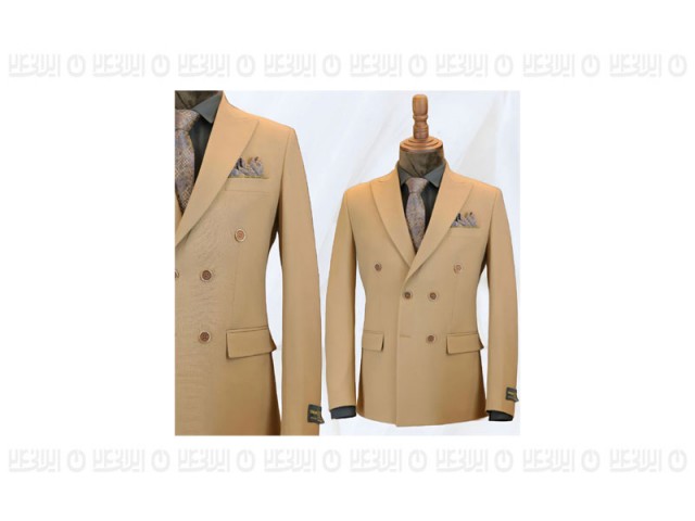 کت شلوار دبل برست پارچه بزیاق ترک  تیکن