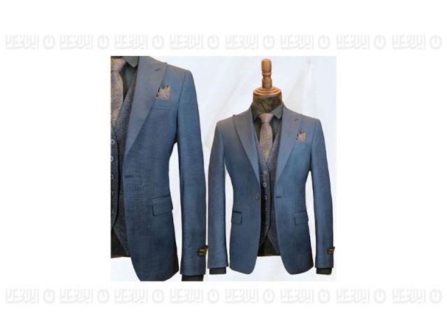 کت  شلوار تک دکمه دوچاک پارچه سنجاقی ترک تیکن