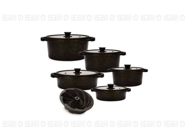 سرویس11 پارچه زرساب با درب شیشه ای،مدل مُنارک  MP-8500