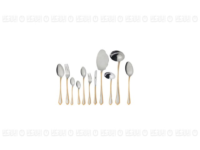 سرویس قاشق و چنگال 86 پارچه ناب استیل مدل ونیز (جعبه سفید)