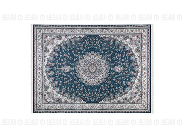 فرش پاتریس طرح الماس رنگ آبی کاربنی 1500 شانه