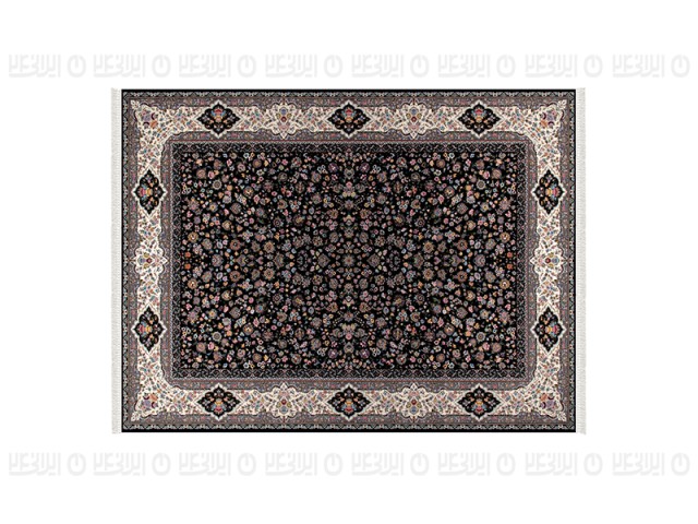 فرش پاتریس طرح افشان مهربان گل رنگ سرمه ای 1200 شانه