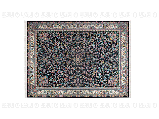 فرش پاتریس طرح افشان گلدانی رنگ سرمه ای 1200 شانه