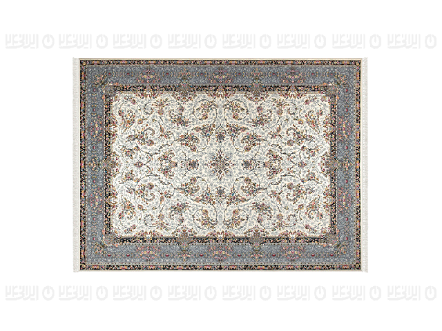 فرش پاتریس طرح پیچک رنگ کرم 1200 شانه