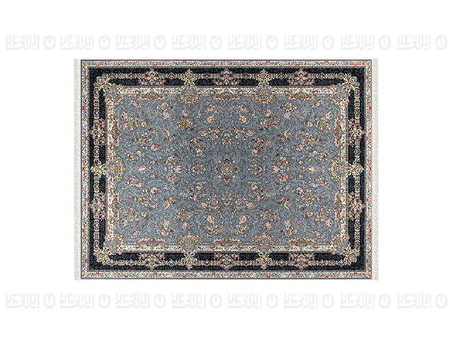 فرش پاتریس طرح پیچک رنگ طوسی 1200 شانه