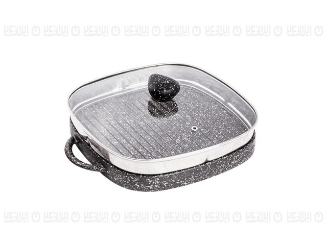 تابه گریل چدن دو طرفه نالینو مدل Lorenz (با درب شیشه)