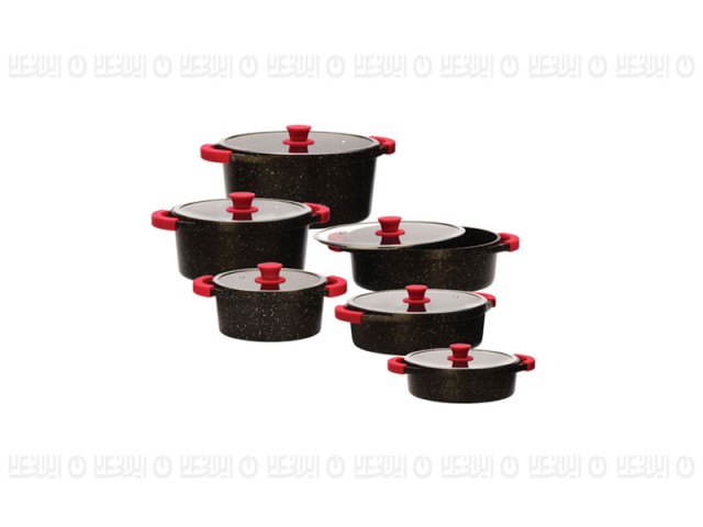 سرویس12 پارچه زرساب با درب شیشه ای،مدل مُنارک  MK-8450