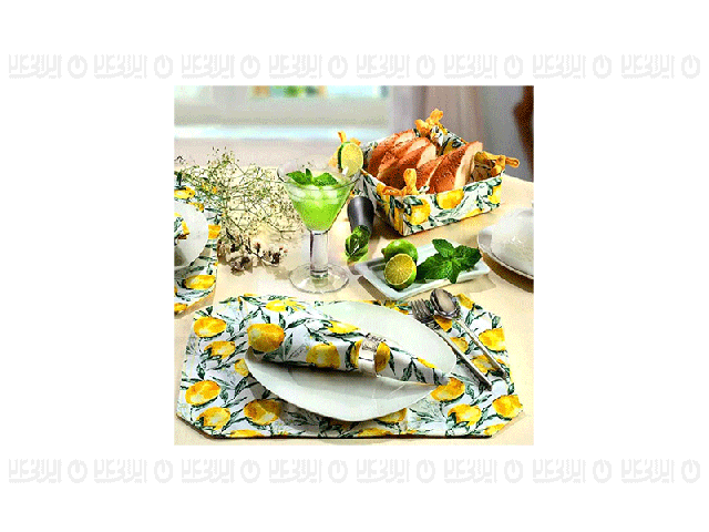 سرویس آشپزخانه 20 تکه رزین تاژ طرح لیمو کتان