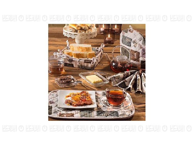 سرویس آشپزخانه 22 تکه رزین تاژ طرح نخ سوزن چاپی