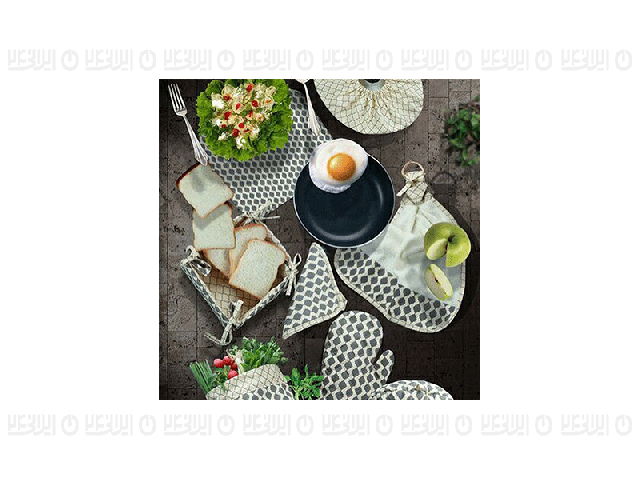 سرویس آشپزخانه 20 تکه رزین تاژ طرح کندو کتان