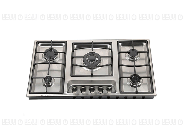 اجاق گاز 5 شعله صفحه‌ای استیل مدل G950 گرویتی