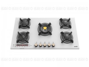 اجاق گاز رومیزی 5 شعله آلتون مدل IG531DWN شیشه اپتیک تایمردار با سر شعله ساباف ایتالیا