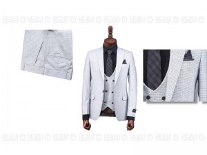 کت و شلوار فاستونی چهار خانه ریز مدل تک دکمه - دوچاک  تیکن