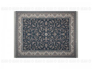 فرش پاتریس طرح افشان سی گل رنگ آبی کاربنی 1500 شانه