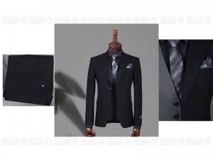 کت و شلوار دو دکمه مشکی مجلسی پارچه ترک  تیکن