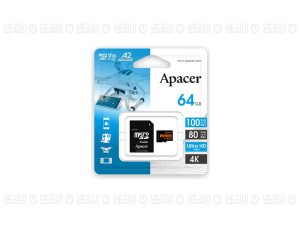 کارت حافظه microSDXC اپیسر مدل AP64G استاندارد HS-I U3 V30 A2 سرعت 100MBps ظرفیت 64 گیگابایت