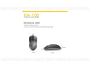 کیبورد و ماوس با سیم فنتک مدل KM-100