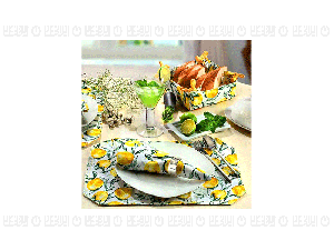 سرویس آشپزخانه 20 تکه رزین تاژ طرح لیمو کتان