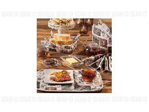 سرویس آشپزخانه 22 تکه رزین تاژ طرح نخ سوزن چاپی