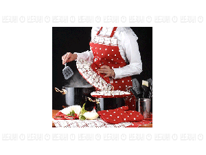 سرویس آشپزخانه 20 تکه رزین تاژ طرح خالدار قرمز کتان