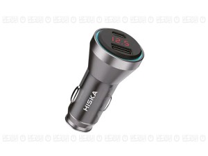 شارژر فندکی هیسکا مدل HCC-319 به همراه کابل تبدیل  USB-C