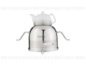 کتری استیل و قوری چینی  K41018-MGS