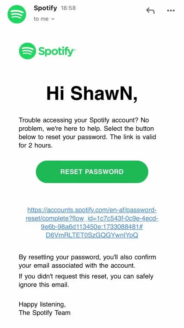 رمز عبور اسپاتیفای