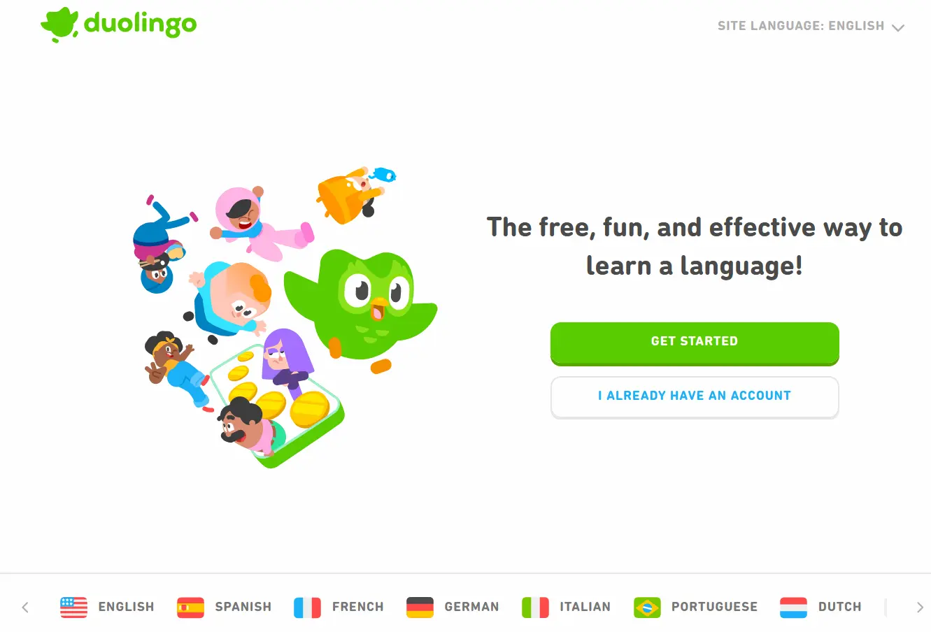 حساب کاربری Duolingo