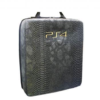 کیف حمل کنسول ps4 طرح چرم خاکستری