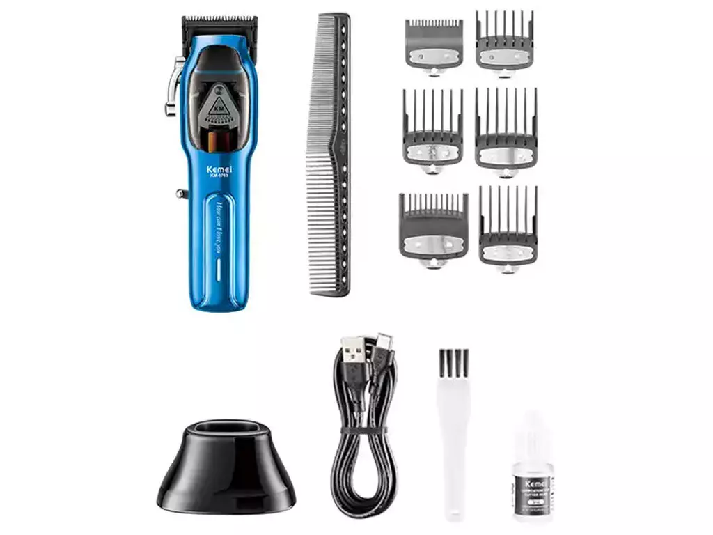 ماشین اصلاح موی سر و بدن حرفه‌ای شارژی کمی Kemei KM-1763 Hair Clippers Rechargeable Hair Trimmers For Salon