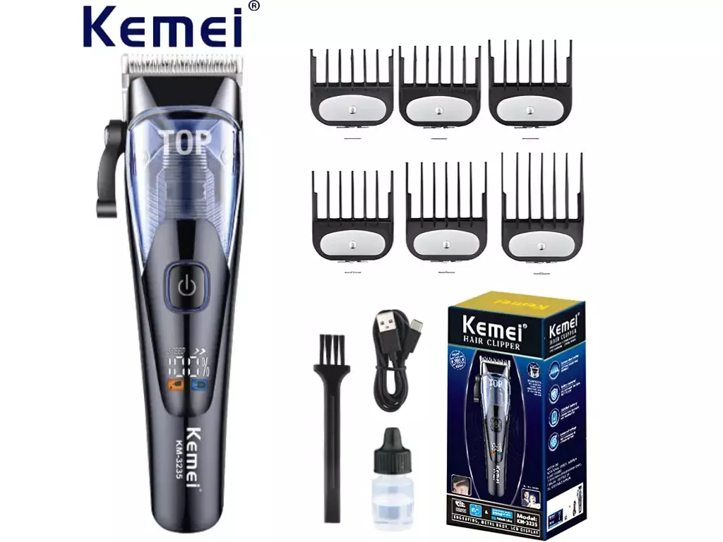 ماشین اصلاح موی سر و صورت شارژی کمی Kemei Professional Electric Hair Trimmer KM-3235