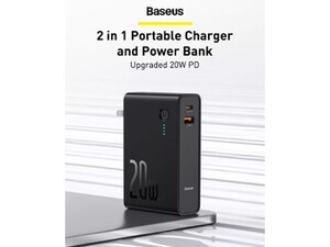 قیمت شارژر دیواری 20 وات و پاوربانک 10000 بیسوس Baseus Power Bank Power Station US PPNL010001