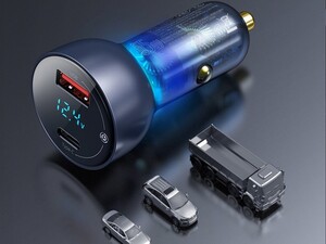 شارژر فندکی سریع با خروجی یو اس بی و تایپ سی بیسوس Baseus Car Charger USB/Type-C 65W  سازگار با گستره وسیع ولتاژ ها