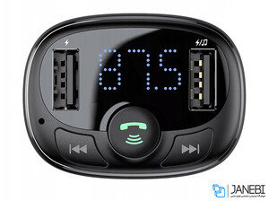 شارژر فندکی با قابلیت پخش موسیقی و تماس و کارتخوان بیسوس Baseus T-Type Bluetooth Car Charger