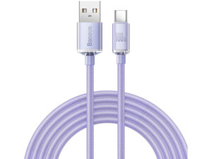 ‏‎کابل فست شارژ یواس‌بی به تایپ‌سی طول 2 متر توان 100 وات بیسوس Baseus Fast charging USB to Type C cable, 2 meters long, 100 watts CAJY000501 ‍