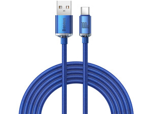 ‏‎کابل فست شارژ یواس‌بی به تایپ‌سی طول 2 متر توان 100 وات بیسوس Baseus Fast charging USB to Type C cable, 2 meters long, 100 watts CAJY000501 ‍