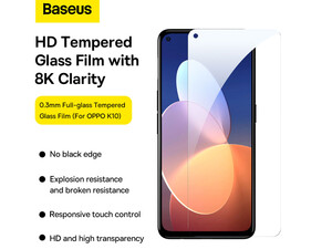 محافظ صفحه نمایش تمام شیشه اوپو کا 10 پک دو عددی بیسوس Baseus Full-glass Tempered Glass Film SGBL023202