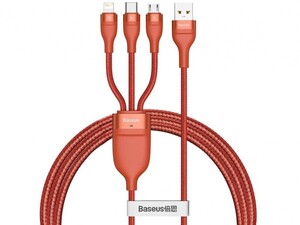 کابل شارژ سریع سه سر بیسوس Baseus Flash Series 3 in 1 Fast Cable 1.2m