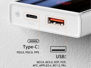 پاور بانک 10000 میلی آمپر بیسوس Baseus PPMN-A02 Super mini digital Display 10000mAh power bank