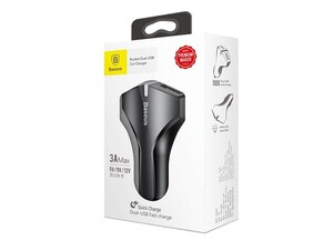 شارژر فندکی سریع بیسوس Baseus C0331 Rocket Dual-USB Car Charger